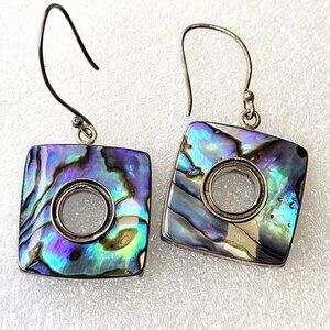 Square Abalone Shell Earrings